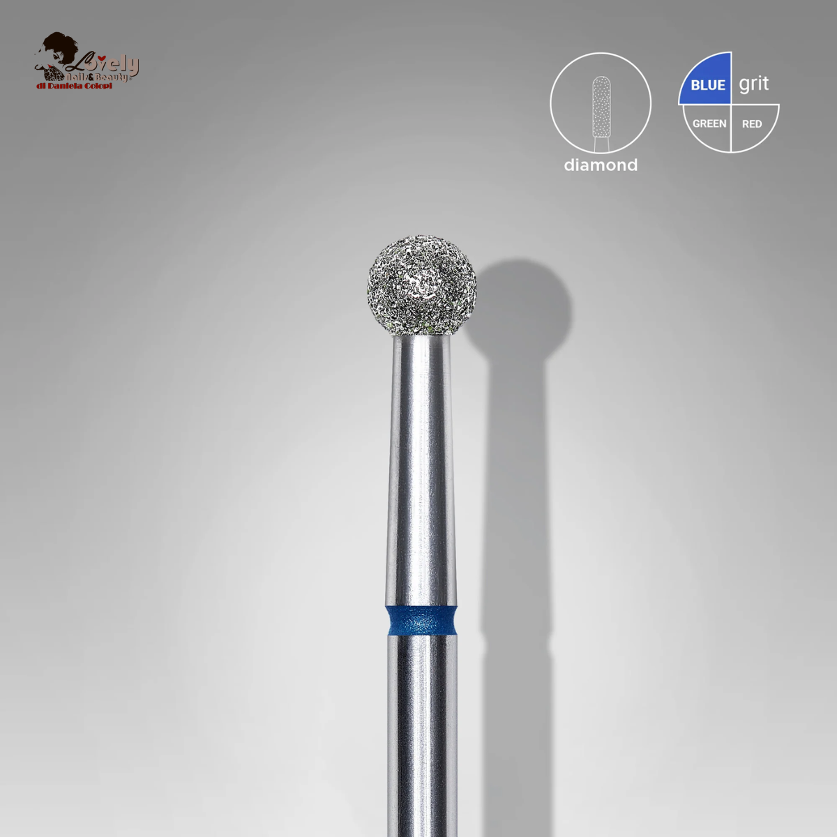 Punta diamantata - Staleks - a sfera, blu, diametro punta 3.5 mm