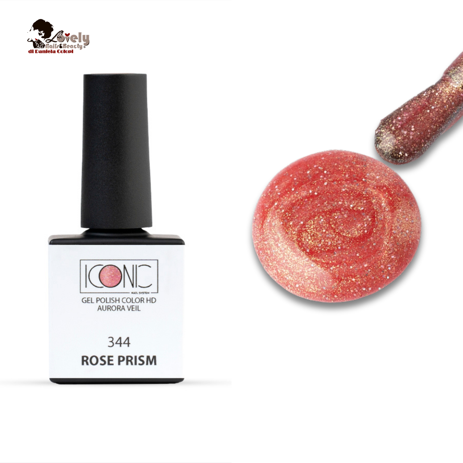 Gel Polish Color HD collezione Aurora Veil - 344 - Rose Prism- ICONIC Nail System - 10 ml