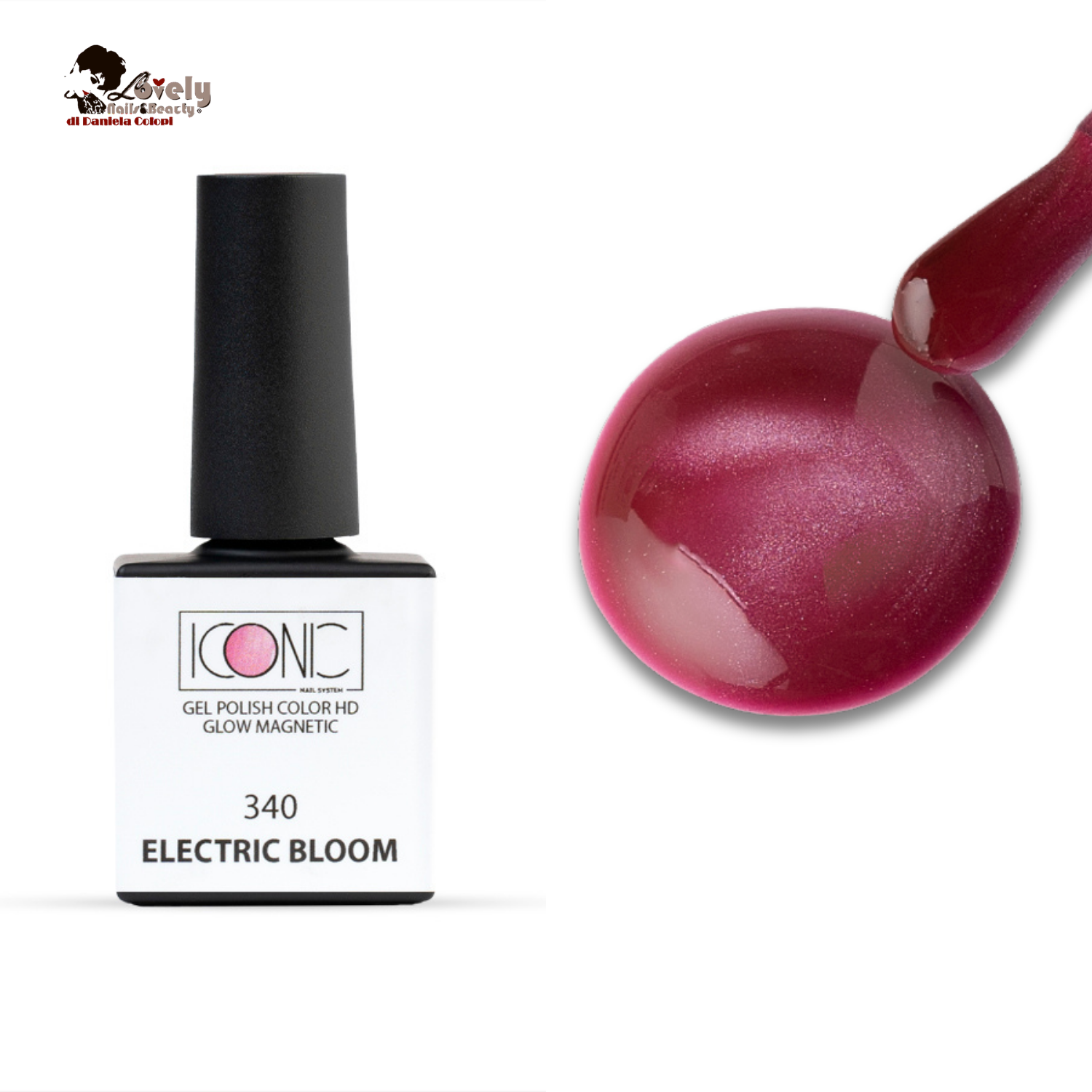 Gel Polish Color HD collezione Glow Magnetic - 340 - Electric Bloom - ICONIC Nail System - 10 ml