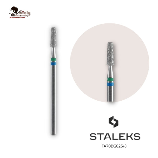 Punta diamantata STALEKS Tronco, DUO blu verde, diametro 2.5 mm - lunghezza punta 8 mm