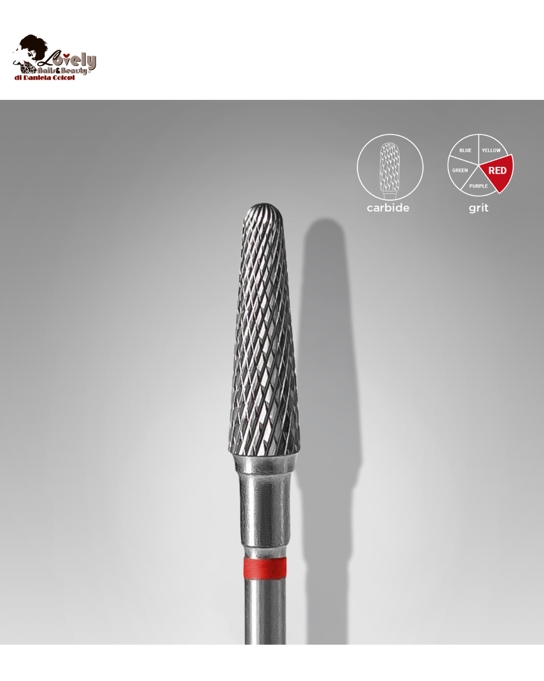 Punta Fresa Carbida Staleks - Definizione - rossa rosso, diametro 4 mm - lunghezza punta 13 mm