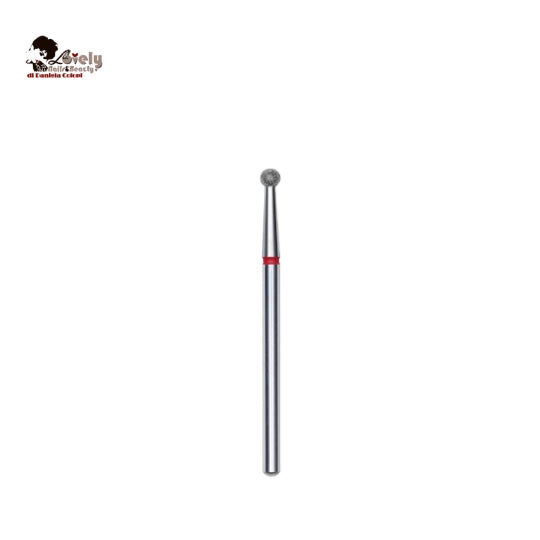 HBC-697SN.RD010 - Punta fresa al tungsteno "sfera" rossa, con gambo stretto, Ø1,0 mm