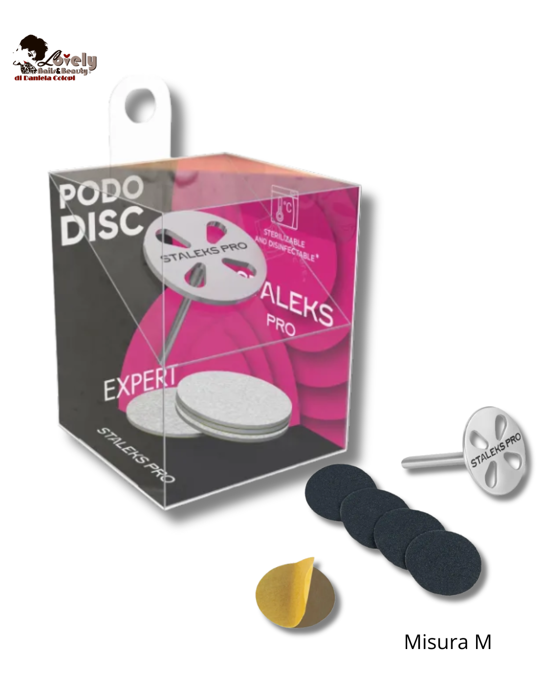 Staleks - Pododisc set misura - M - STALEKS - EXPERT - Disco + set di lime monouso grana 180 - 5 pz (25 mm)