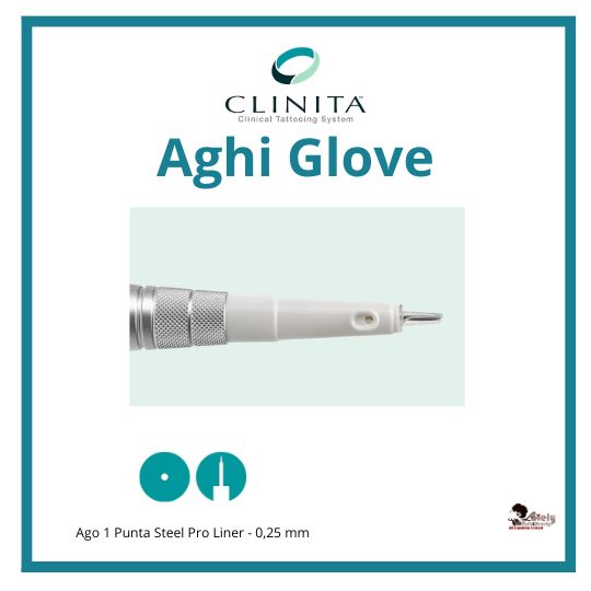 Aghi Glove - Clinita - 1P RL - Ago 1 Punta Steel  Pro Liner - 0,25 mm -10pzz