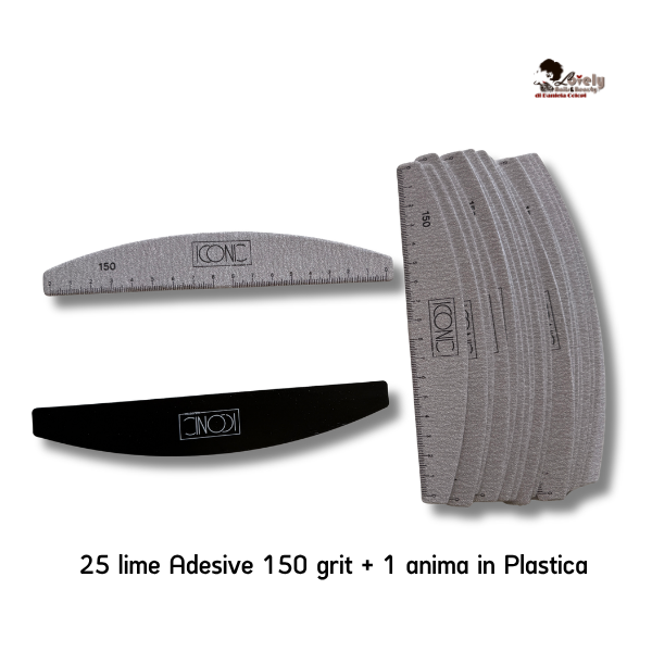 Kit 25 Lime Adesive ICONIC Grana 150 + Anima Plastica Ultra -Sottile Professionale