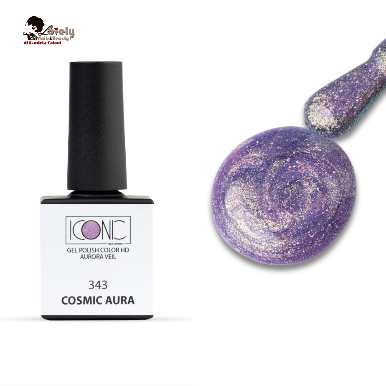 Gel Polish Color HD collezione Aurora Veil - 343 - Cosmic Aurora  - ICONIC Nail System - 10 ml