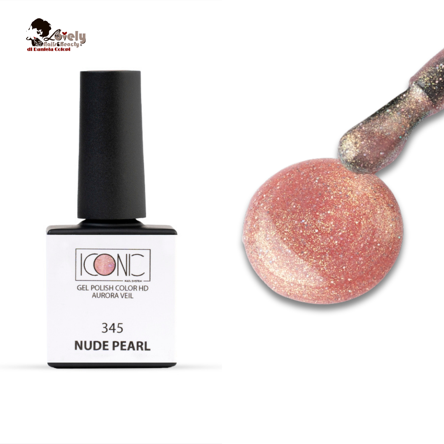 Gel Polish Color HD collezione Aurora Veil - 345 - Nude Pearl - ICONIC Nail System - 10 ml