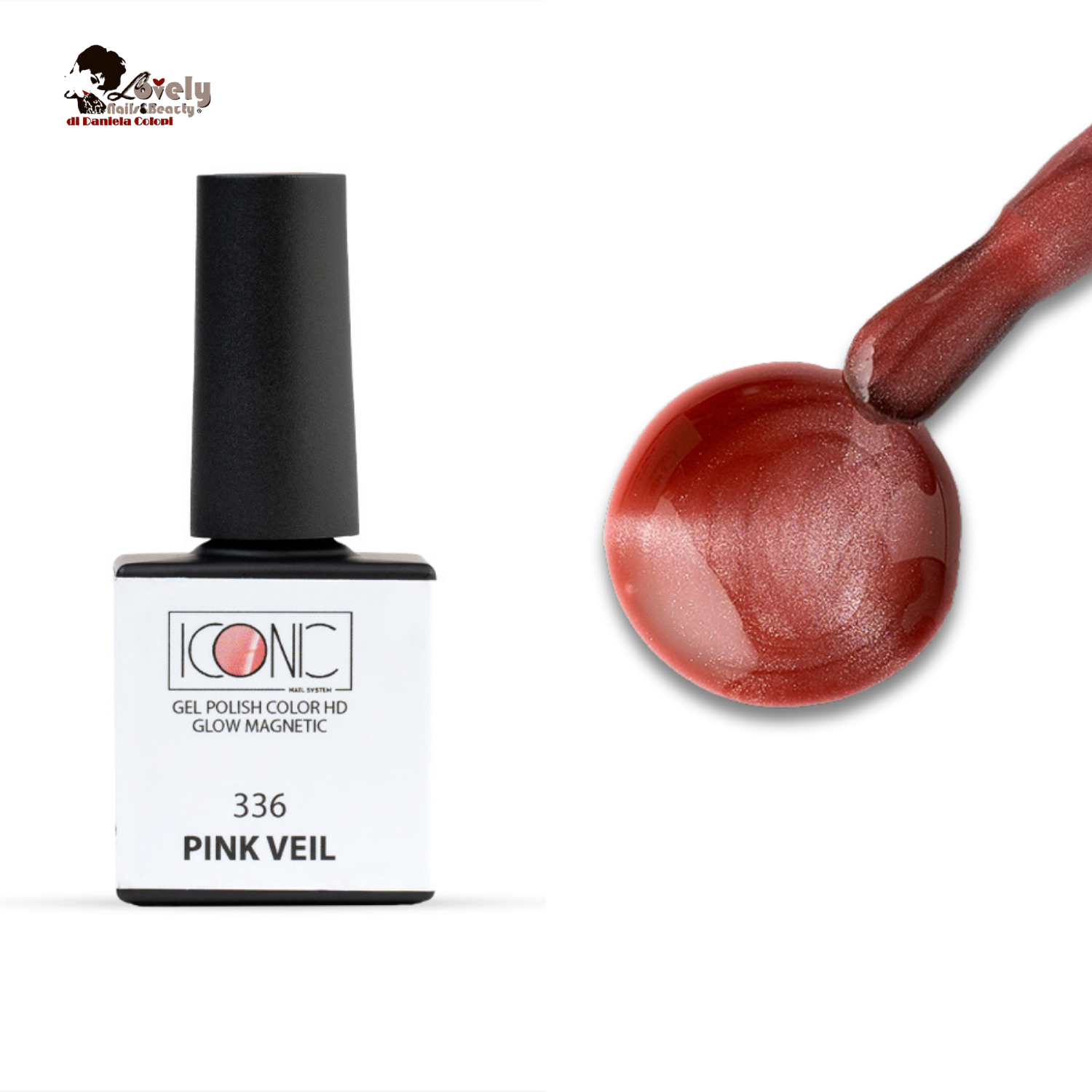 Gel Polish Color HD collezione Glow Magnetic - 336 - Pink Veil - ICONIC Nail System - 10 ml