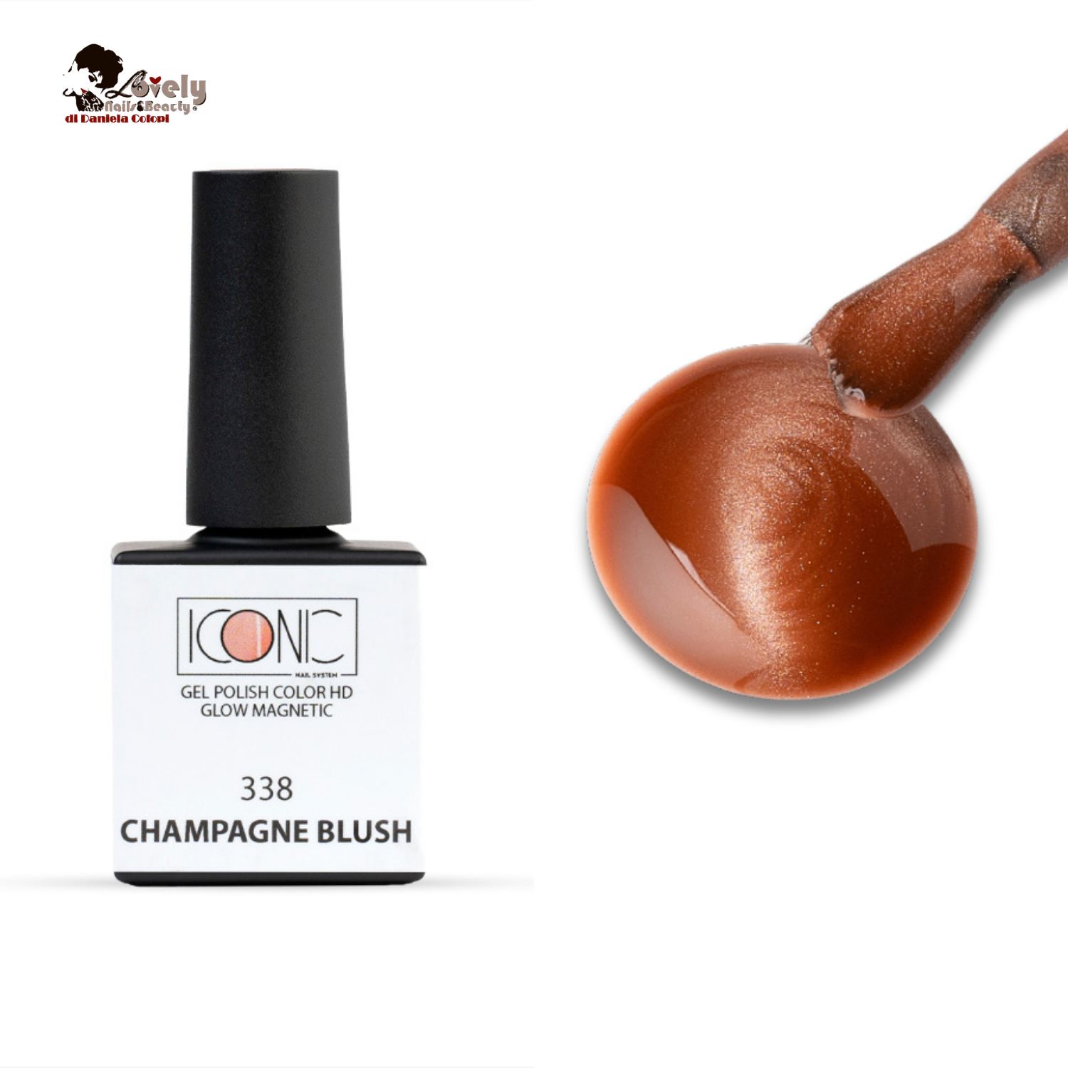 Gel Polish Color HD collezione Glow Magnetic - 338 - Champagne Blush - ICONIC Nail System - 10 ml