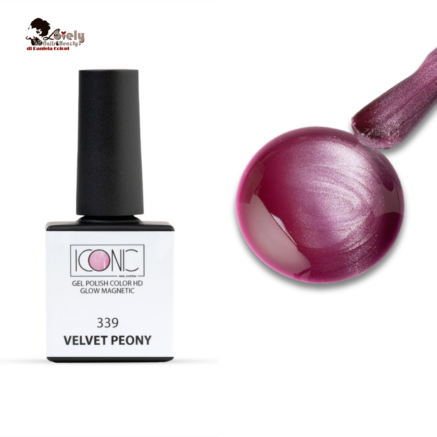 Gel Polish Color HD collezione Glow Magnetic - 339 - Velvet Peony - ICONIC Nail System - 10 ml