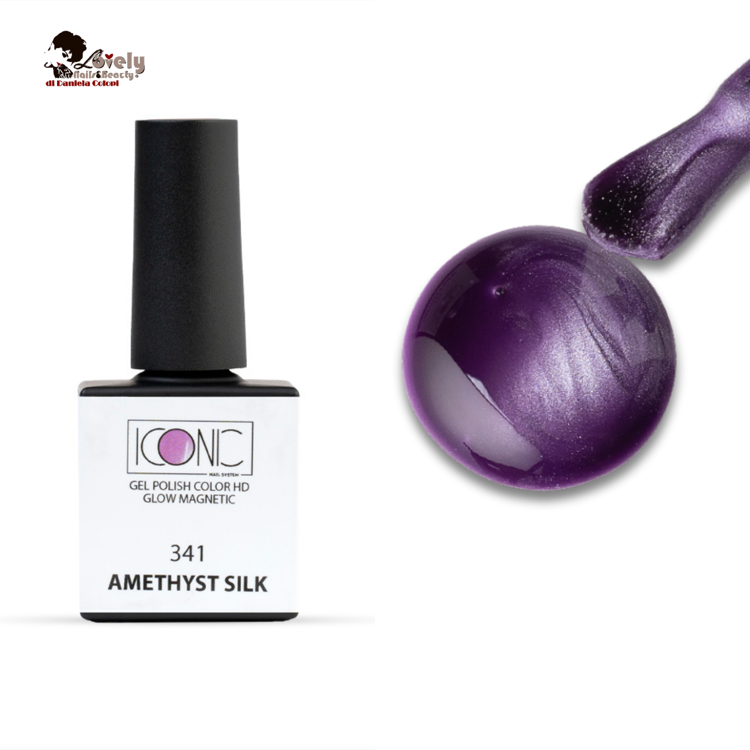 Gel Polish Color HD collezione Glow Magnetic - 341 - Amethyst Silk - ICONIC Nail System - 10 ml