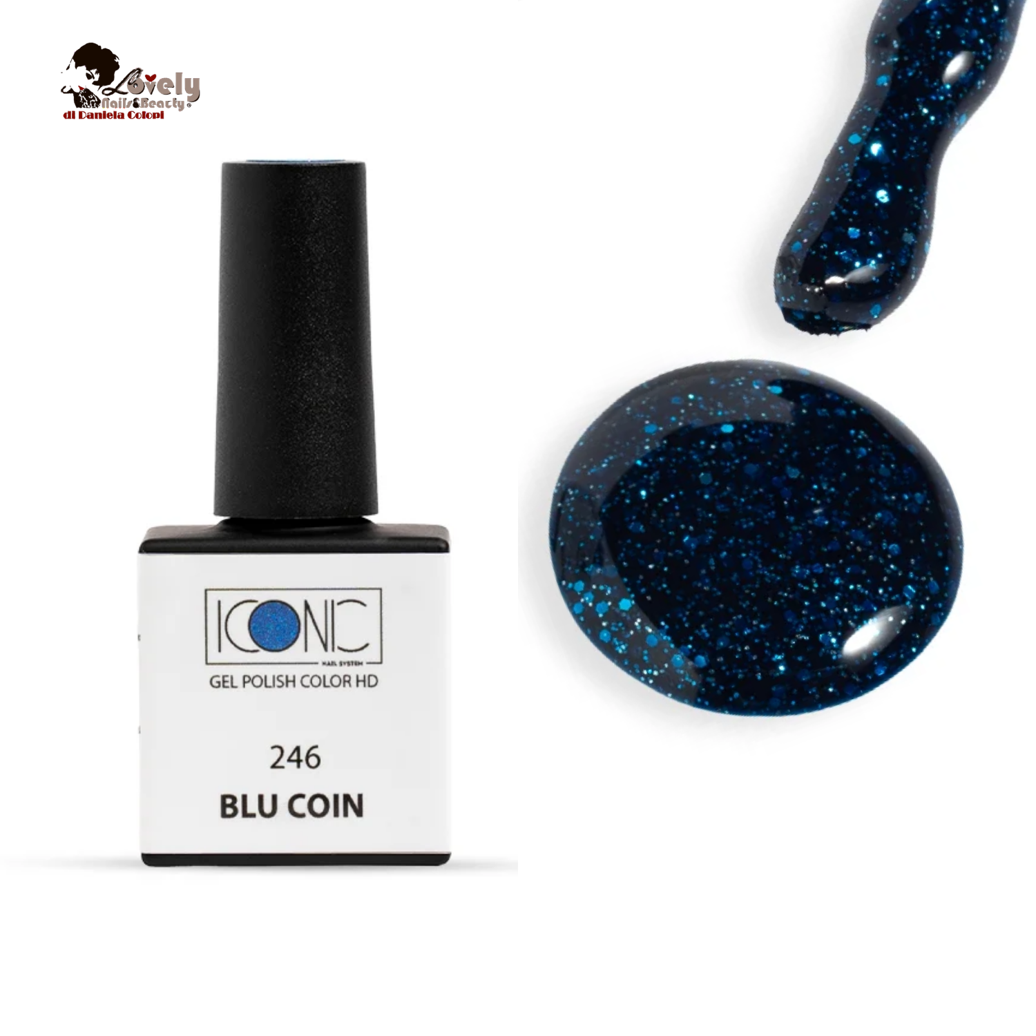 Gel Polish Color HD 246 - Blu Coin - ICONIC Nail System - 10 ml