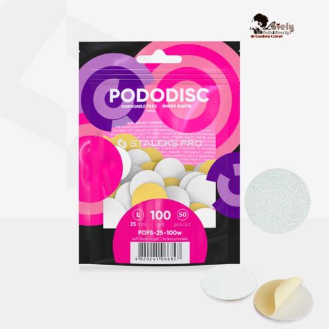 Lime monouso bianche con strato di schiuma morbida per disco pedicure PODODISC STALEKS PRO L- 100 grit  (50 pezzi)