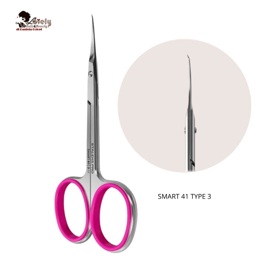 Forbici professionali STALEKS per cuticole con punta curvata - SMART 41 TYPE 3
