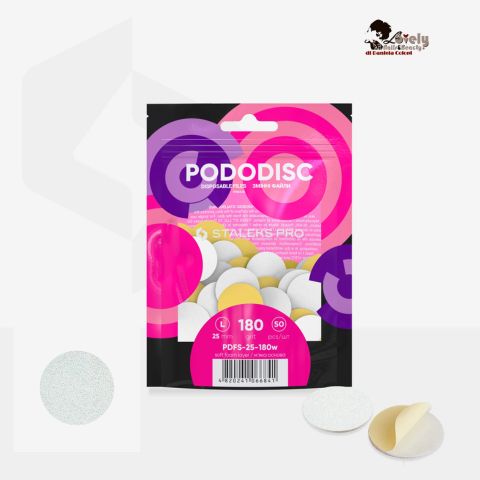 Lime monouso bianche con strato di schiuma morbida per disco pedicure PODODISC STALEKS PRO L grana 180  (50 pezzi)