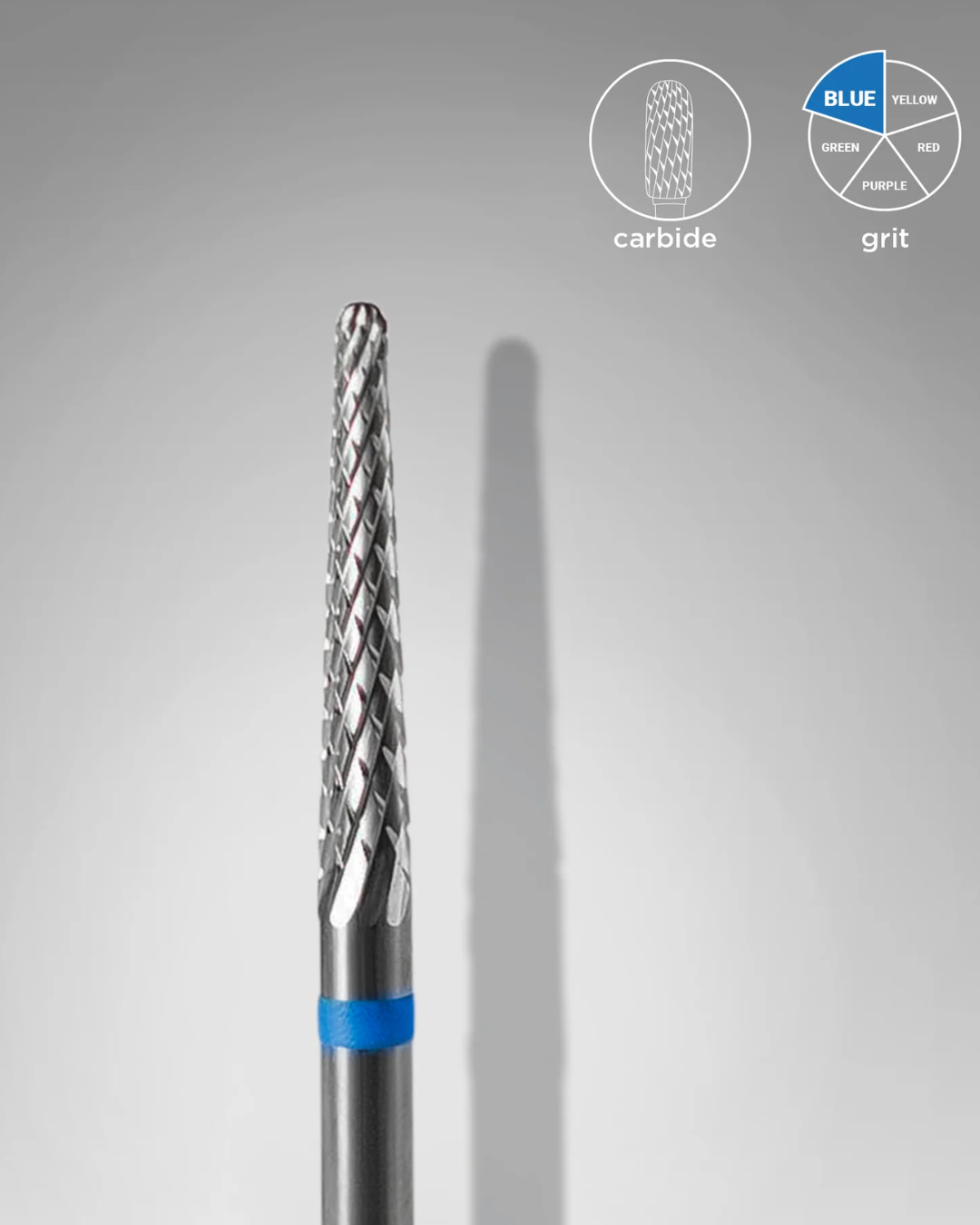 Punta Fresa STALEKS EXPERT Carbida Cono Blu per Definizione Cuticole – Ø 2,3 mm – Parte lavorativa 14 mm