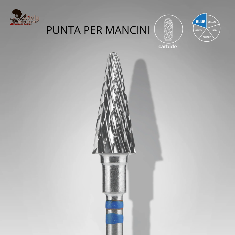 PUNTA CARBIDA Rimozione Conica blu EXPERT STALEKS - MANCINI - , diametro 6 mm / parte lavorante 14 mm