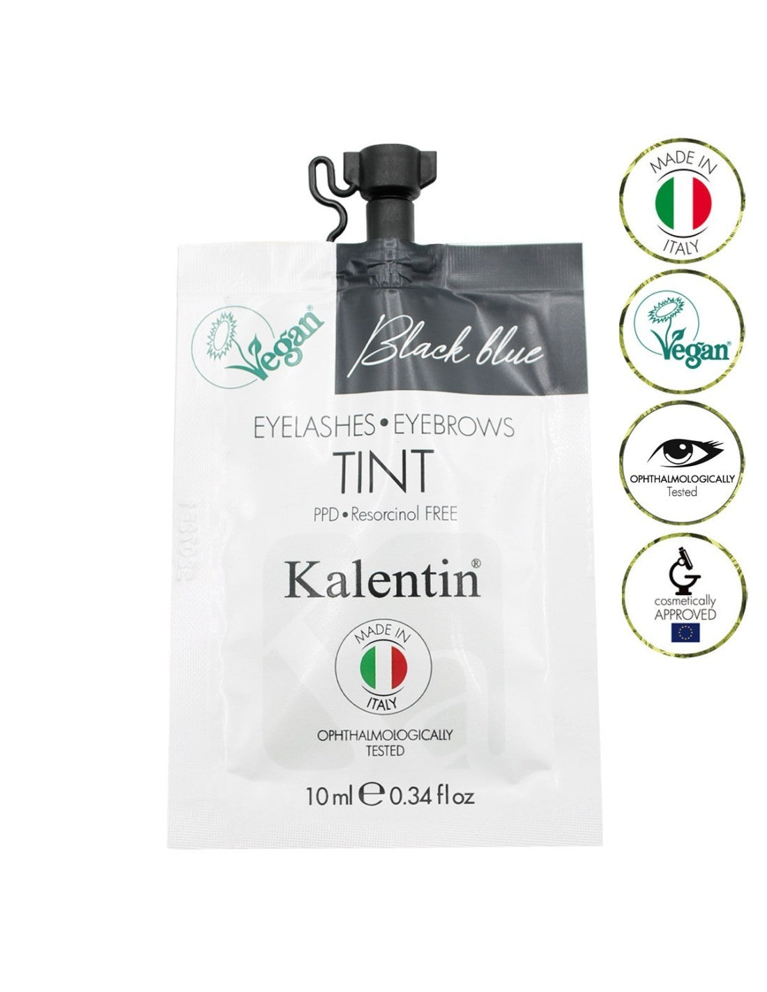 KALENTIN - TINTA IBRIDA CIGLIA E SOPRACCIGLIA EFFETTO HENNE - NERO BLU - 10 ML