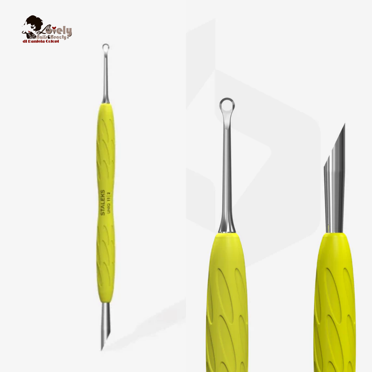 Staleks PRO - Spatola per Manicure "Gummy" UNIQ 11 TYPE 2 – Giallo