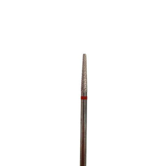 HBC-194RD.023 -definizione cuticole Punta fresa al tungsteno cono- fascetta rossa
L-14,0 mm,  diametro 2,3 mm